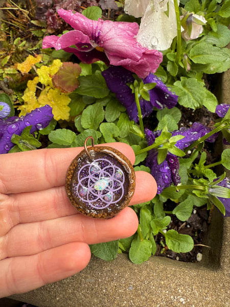 lavender seed of life australian opal acorn