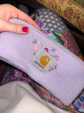 whimsy lavender handstitched/beaded beanie