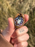 sacred seed of life hickory nut pendant with moonstone